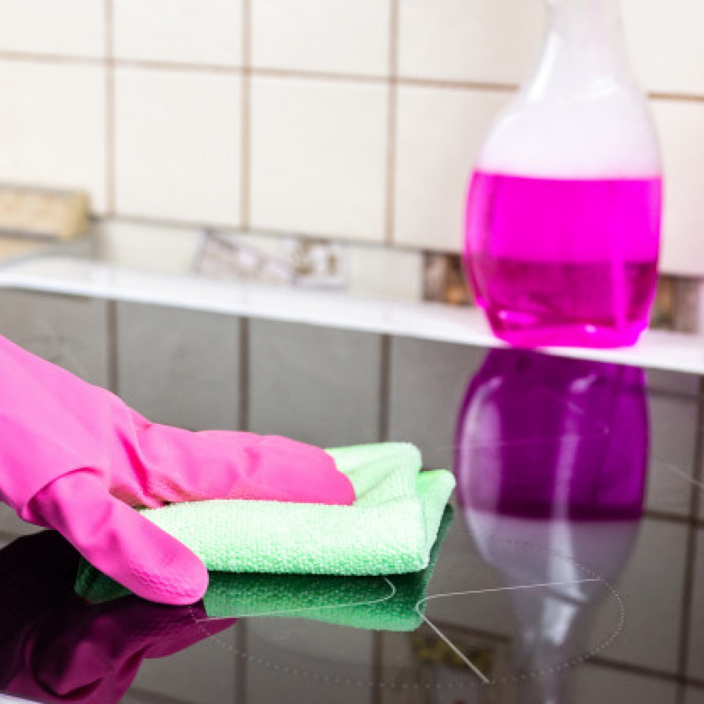 Wear gloves and use microfiber cloth while cleaning.