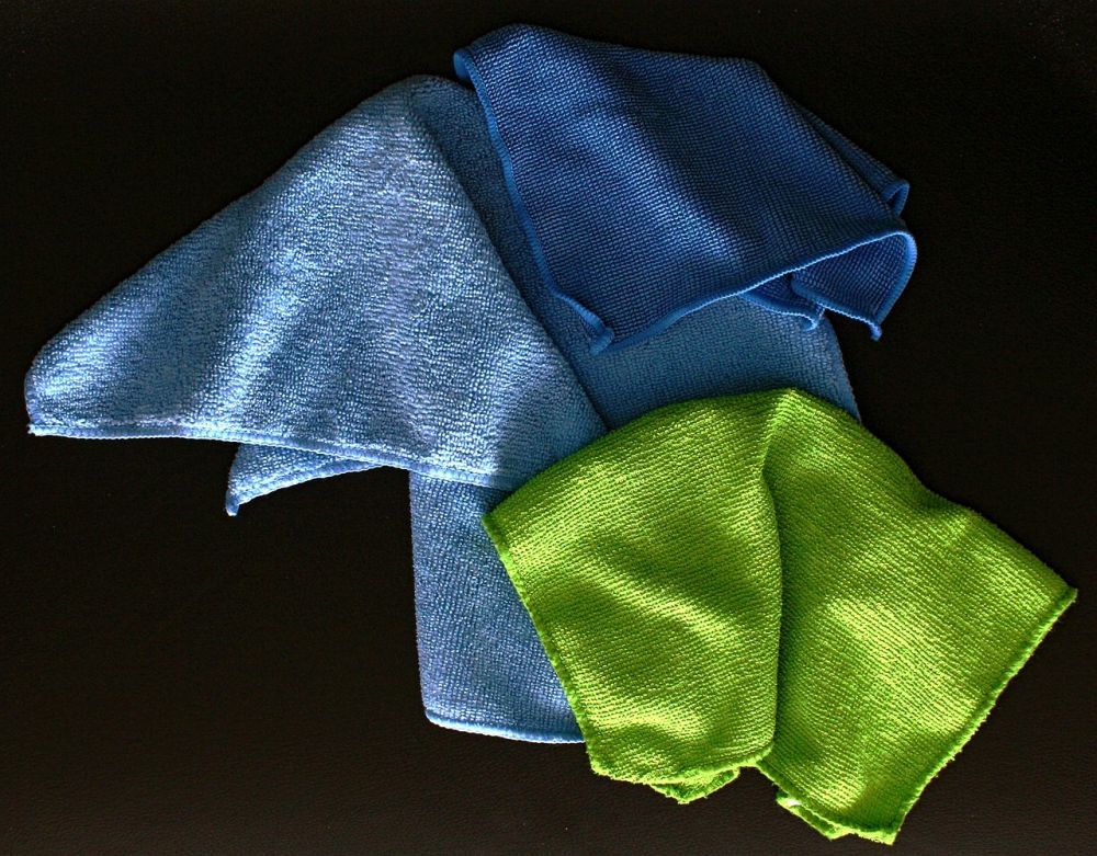 Clean the surfaces with microfiber cloths.