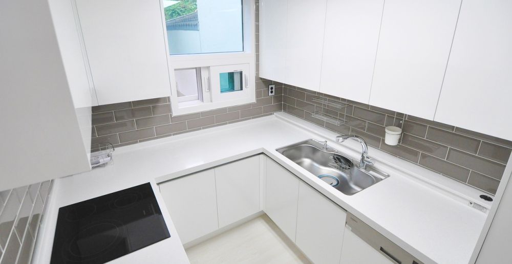 Kitchen cleaning before moving out.