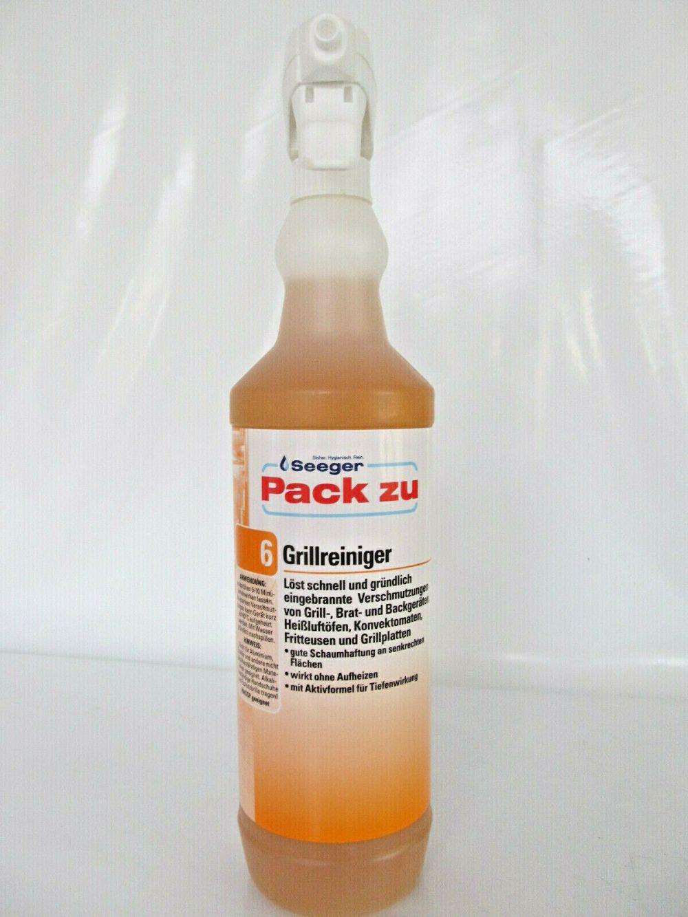 Pack zu 6 Seeger Grillreiniger is valued for its quick action in dissolving rusted grills and ovens, ensuring thorough cleaning.