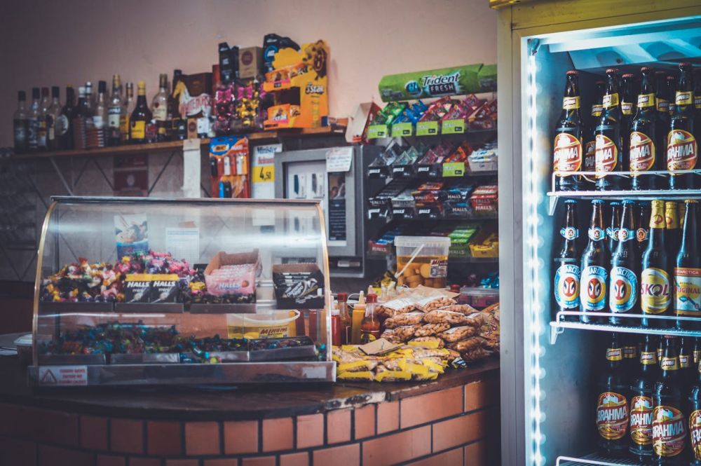 Fridge stocked with necessities.