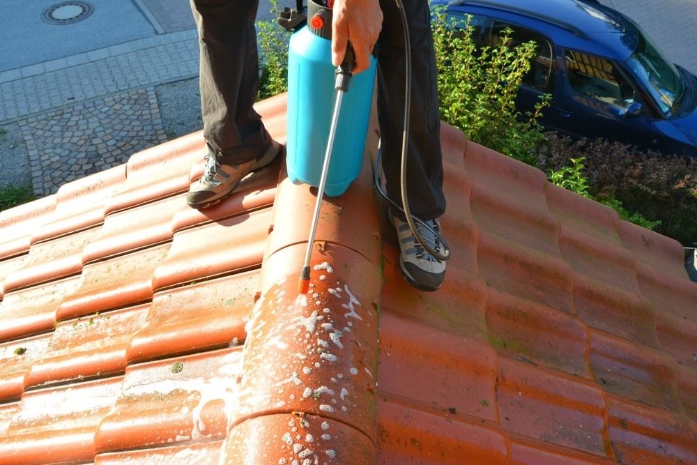 Special cleaning solutions can be used to remove algae and moss from a tiled roof, preventing damage and maintaining its appearance.