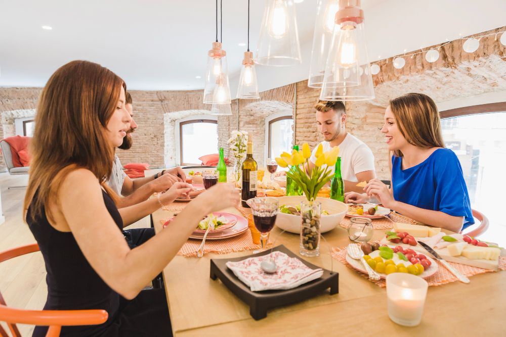 Entertain your guest in a clean dining space.