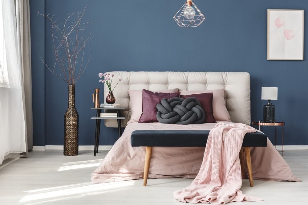 Cool colors such as blue are ideal for creating a tranquil bedroom. This serene setting promotes relaxation and helps you unwind after a long day, ensuring a good night's sleep.