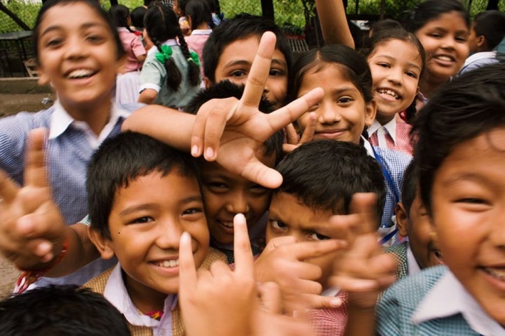 Happy faces of the students.