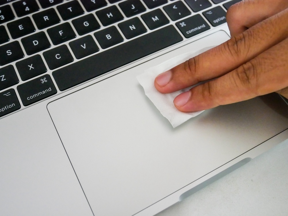 A gentle wipe keeps the MacBook's trackpad responsive and spotless.